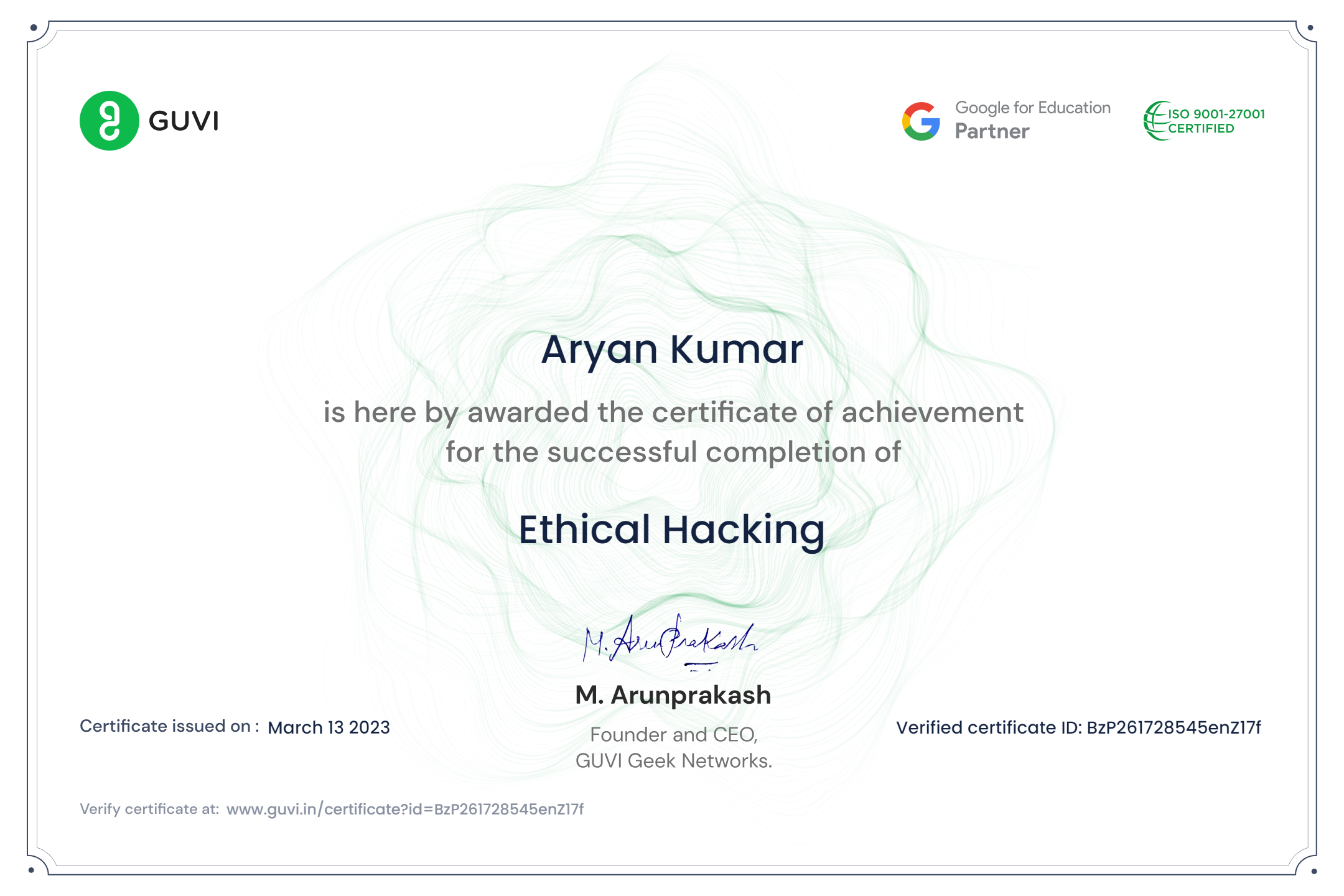 Certificate in Ethical Hacking